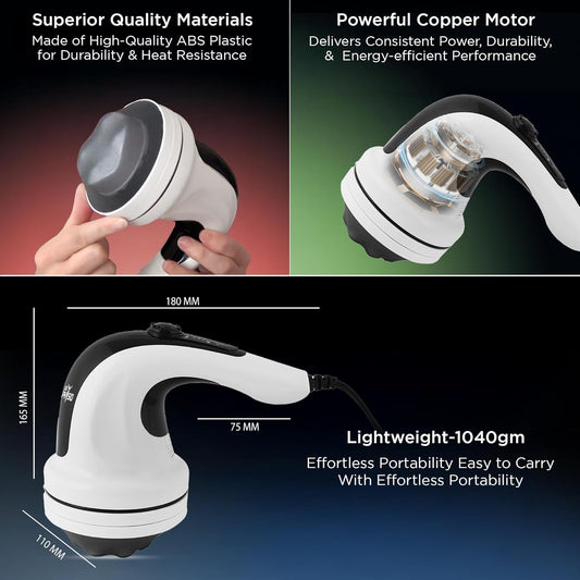 Body Pain Dr Physio USA Electric Full Body Massager for Pain Relief of Back, Leg & Foot, White