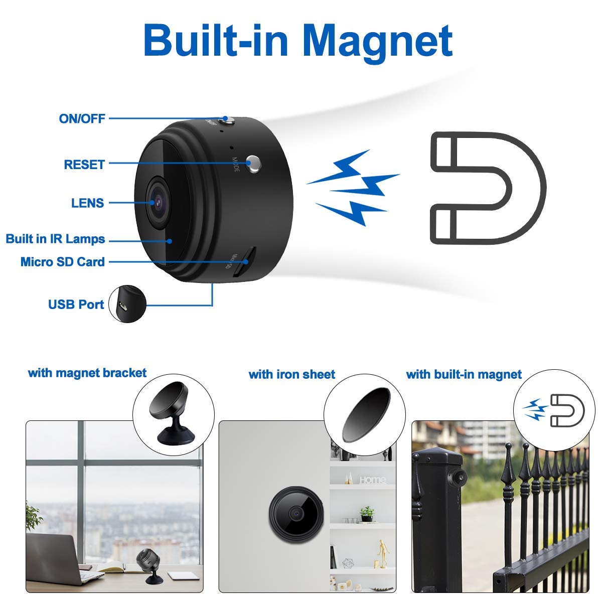HD Wi-Fi Wireless (Home Shop) Security Camera 1080p Audio Video Live